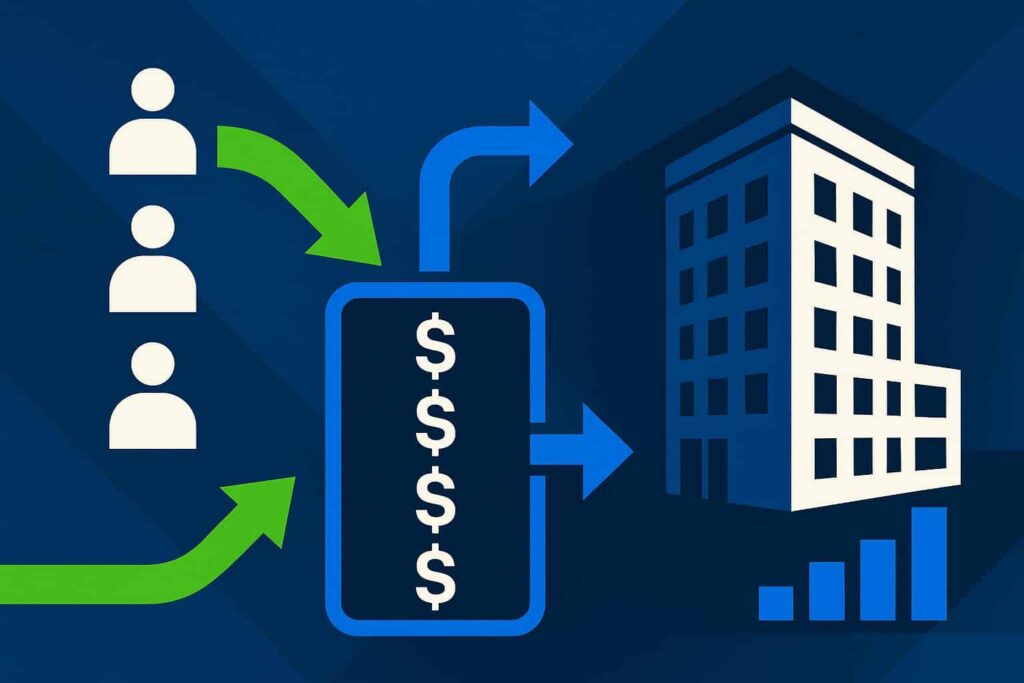 Feeder funds in real estate syndications illustration for capital raisers
