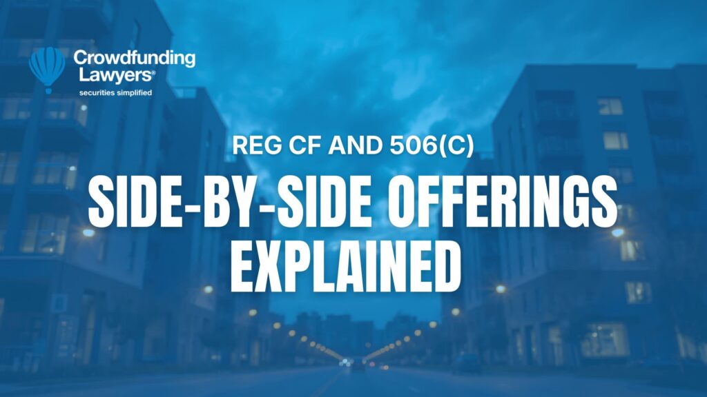 Illustration showing a Regulation Crowdfunding offering and a Rule 506(c) offering operating side-by-side, allowing retail investors and accredited investors to support the same company through separate fundraising structures.