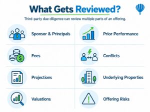 Third-party due diligence review areas for private real estate funds