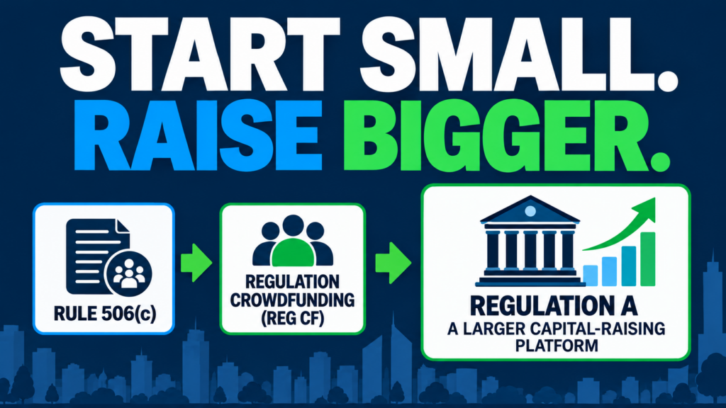 How Rule 506(c) and Regulation Crowdfunding can help build toward larger capital raises